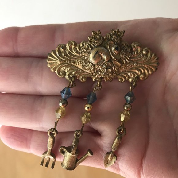 Gardener Pin Brooch Handmade VTG Gardening Tools - Picture 4 of 8